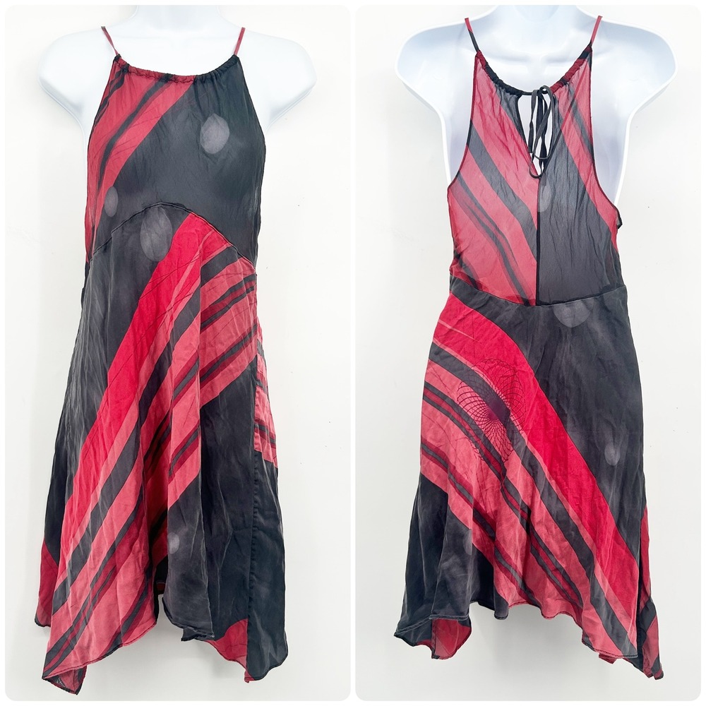 Victoria's Secret Womens 100% Silk Y2K Fairycore Grunge Handkerchief Dress L